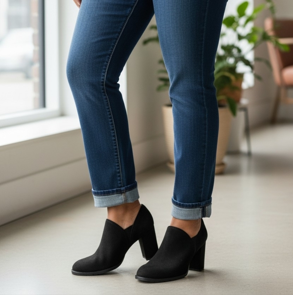 Stuart Weitzman Black Suede Leather Slip On Heels Traction Luxury Designer